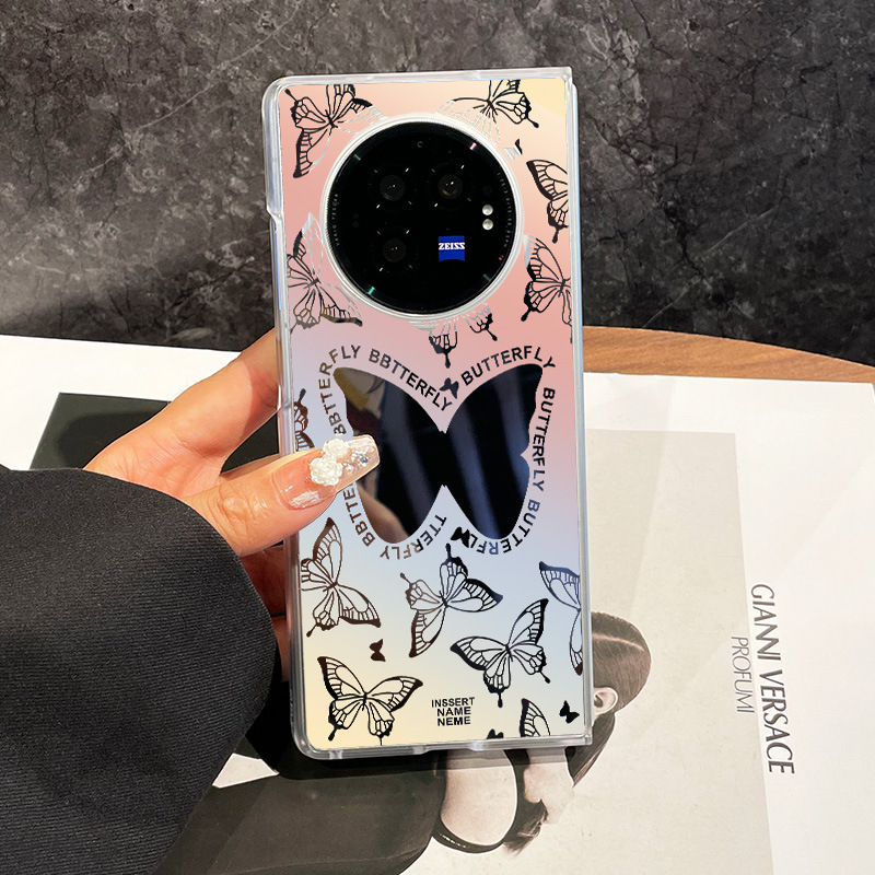 Puzdro Vivo X Fold3 Pro s motívom motýľa, zrkadlovo priehľadné plné krytie, ultra tenké a odolné voči pádu; Štýl: prispôsobený štýl; Materiál: Iné; Podpora personalizácie: Nie; Kompatibilita: Iné modely