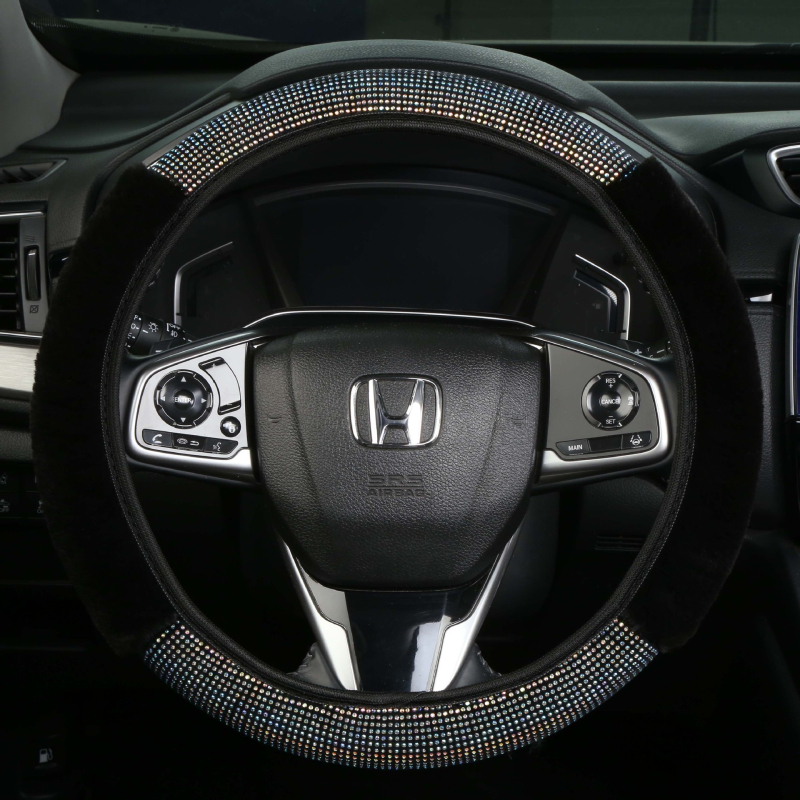 Siran navlaka za volan automobila, sladak stil, umjetna pliš površina, univerzalna instalacija, pogodno za sve sezone