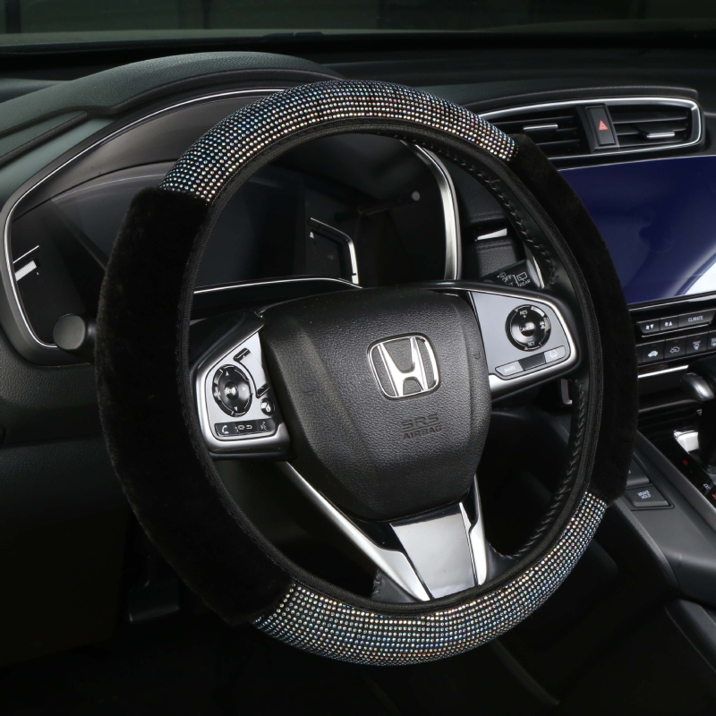 Siran navlaka za volan automobila, sladak stil, umjetna pliš površina, univerzalna instalacija, pogodno za sve sezone