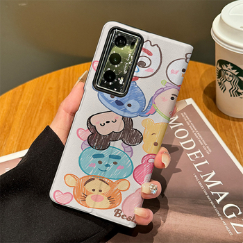 Kryt pre Glory MagicV2/MagicVs2 – skladací kožený obal, karikatúrny dizajn s veľkou hlavou, odolný voči pádom, flip kryt, inteligentné okno