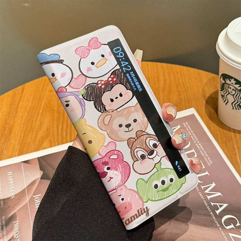 Kryt pre Glory MagicV2/MagicVs2 – skladací kožený obal, karikatúrny dizajn s veľkou hlavou, odolný voči pádom, flip kryt, inteligentné okno