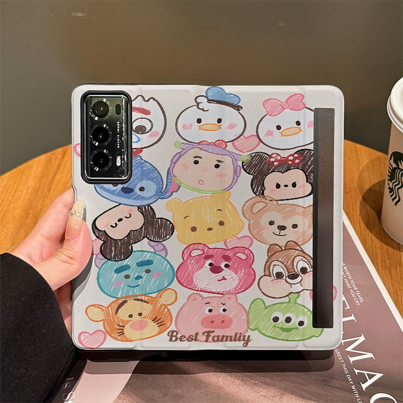 Kryt pre Glory MagicV2/MagicVs2 – skladací kožený obal, karikatúrny dizajn s veľkou hlavou, odolný voči pádom, flip kryt, inteligentné okno