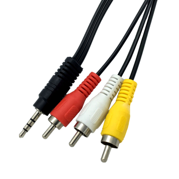 Cablu adaptor 3.5mm la 3RCA, AV-out, audio și video, lungime 1,5 m