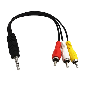 Cablu adaptor 3.5mm la 3RCA, AV-out, audio și video, lungime 1,5 m
