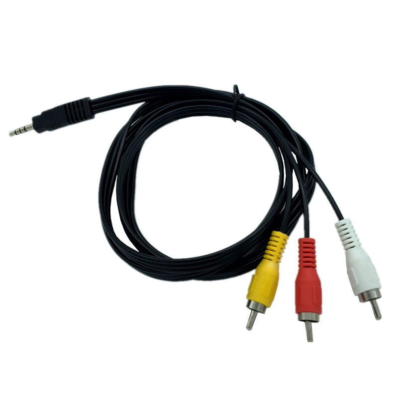 Cablu adaptor 3.5mm la 3RCA, AV-out, audio și video, lungime 1,5 m