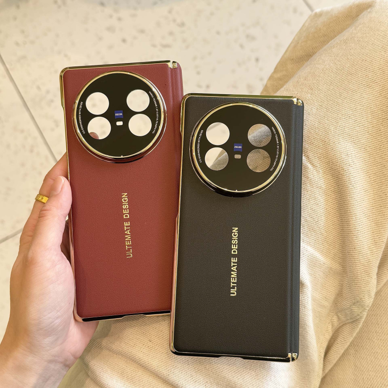 Vivo X Fold5 калъф, естествена кожа, електрополирана леща, магнитна защита, защита срещу изпускане