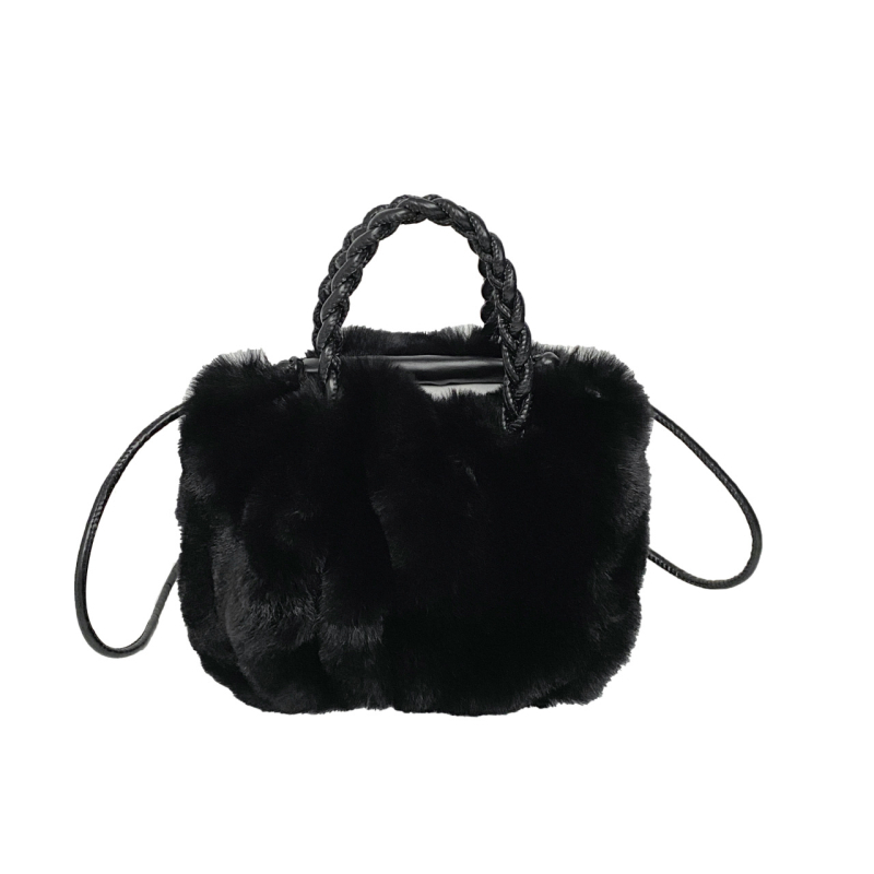 Ženska torbica za rame od pliša, gradski minimalistički stil, horizontalni kvadratni oblik, magnetsko zatvaranje, poliester podstava