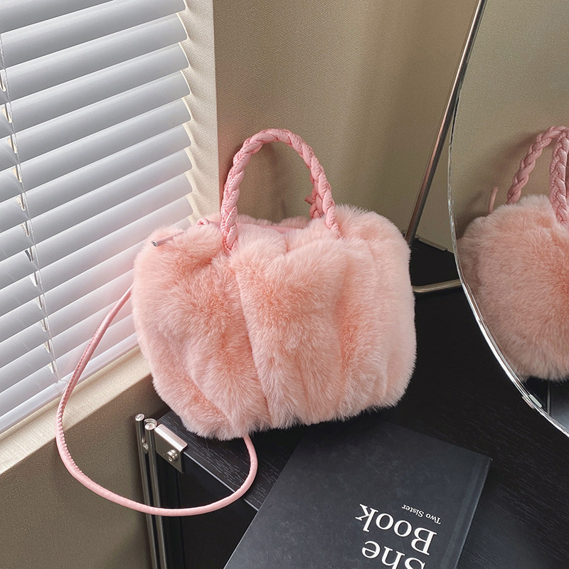 Ženska torbica za rame od pliša, gradski minimalistički stil, horizontalni kvadratni oblik, magnetsko zatvaranje, poliester podstava