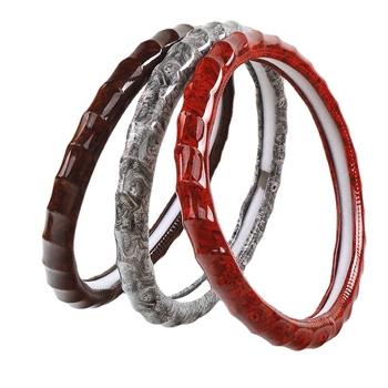 Navlaka za volan, univerzalna, četiri godišnja doba, imitacija drveta breskve, koža, ugradnja: općenita