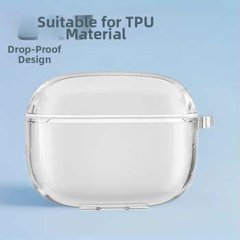 TPU aizsargkārbs Rui Liang TWST19 bezvadu Bluetooth austiņām; karstās presēšanas izstrāde; iepakojums 100 gab.; pielāgošana pieejama