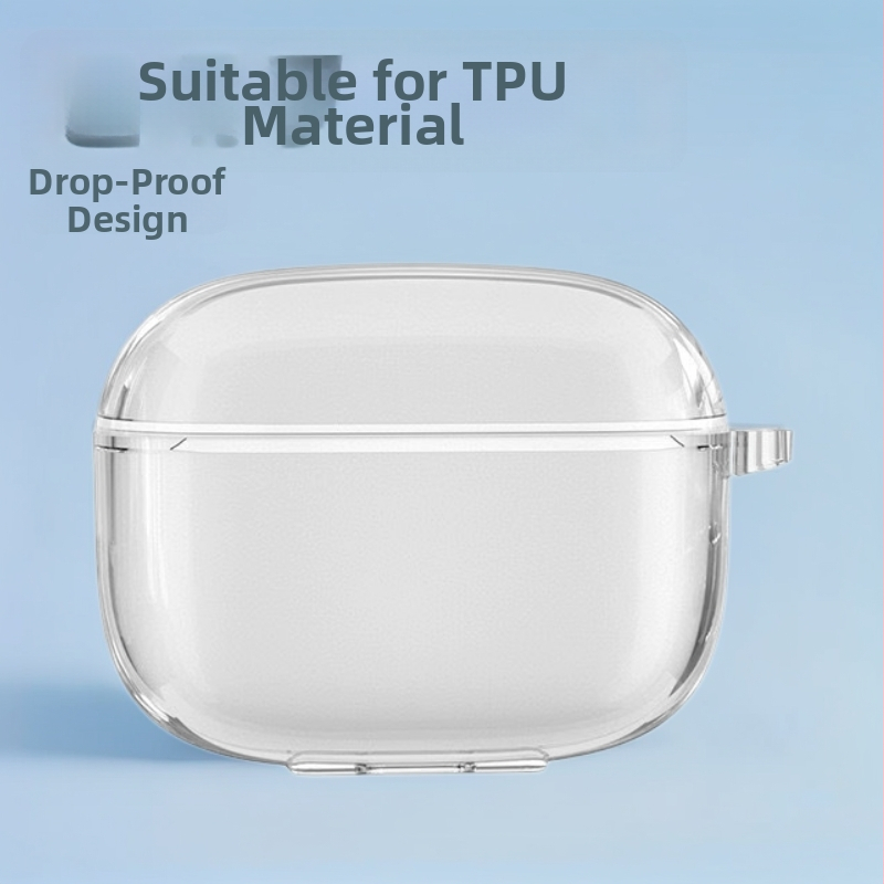 TPU aizsargkārbs Rui Liang TWST19 bezvadu Bluetooth austiņām; karstās presēšanas izstrāde; iepakojums 100 gab.; pielāgošana pieejama