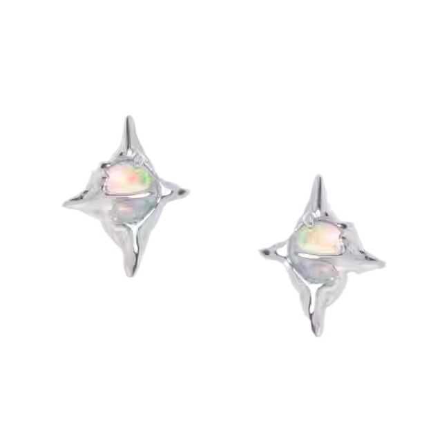 Naušnice s križ-zvjezdanim dizajnom, gravirane na srebrnim premazom, originalni dizajn za parove