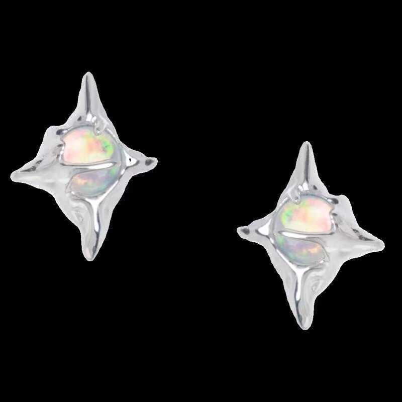 Naušnice s križ-zvjezdanim dizajnom, gravirane na srebrnim premazom, originalni dizajn za parove