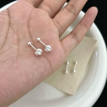 Geometrijski naušnice od srebra 999 s elektroplatiranim završetkom - chic stil za žene