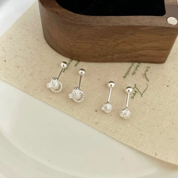 Geometrijski naušnice od srebra 999 s elektroplatiranim završetkom - chic stil za žene