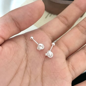 Geometrijski naušnice od srebra 999 s elektroplatiranim završetkom - chic stil za žene