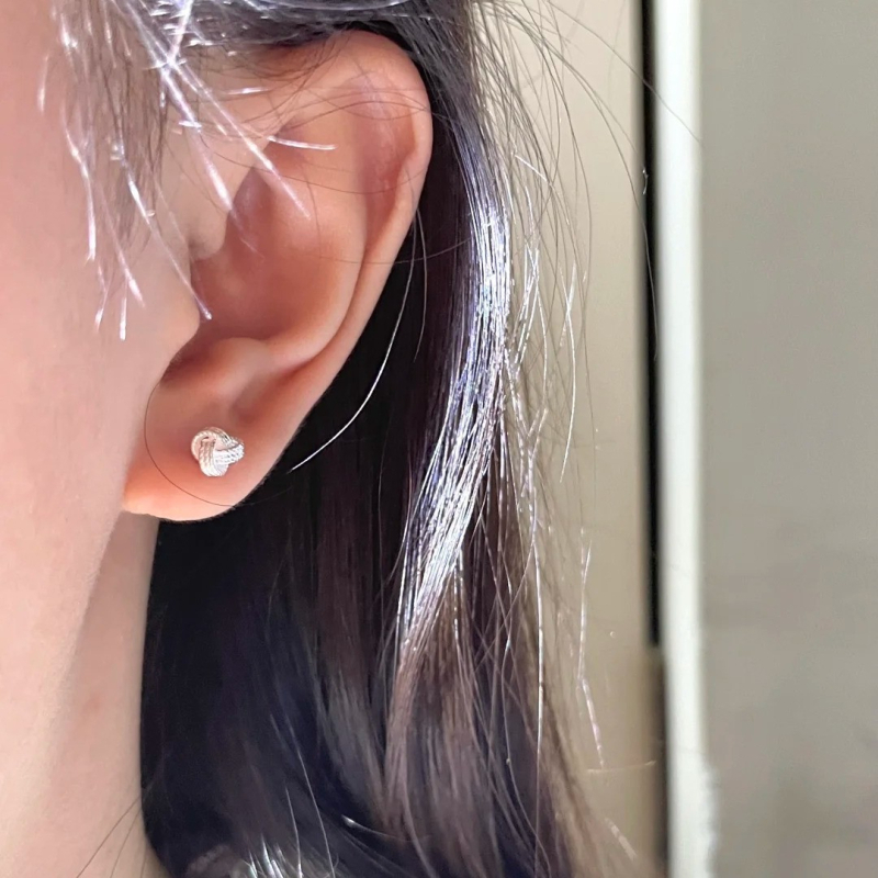 Geometrijski naušnice od srebra 999 s elektroplatiranim završetkom - chic stil za žene