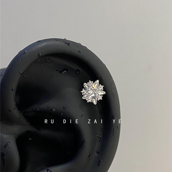 Cercei cu formă de stea din aliaj, cu tijă din argint 925, electroplacați, stil zână