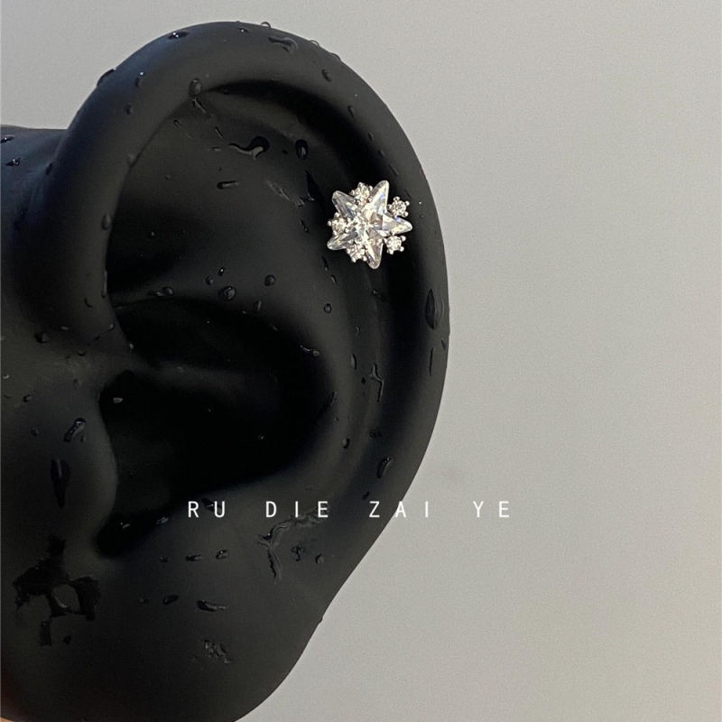 Cercei cu formă de stea din aliaj, cu tijă din argint 925, electroplacați, stil zână