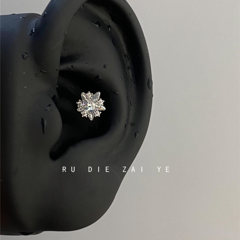 Cercei cu formă de stea din aliaj, cu tijă din argint 925, electroplacați, stil zână