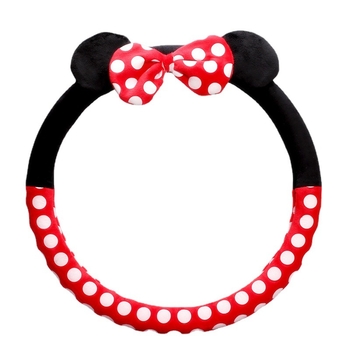 Navlaka za volan automobila od pliša, šivani uzorak, crtani stil, zimska sezona, šiveno strojem