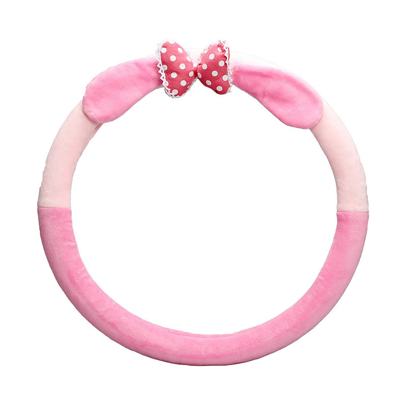 Navlaka za volan automobila od pliša, šivani uzorak, crtani stil, zimska sezona, šiveno strojem