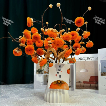 Rankų darbo pliušinis persimonų gėlių puokštės rinkinys — Meibao prekės ženklas, amžiaus grupė 15–35 m., modelis 123