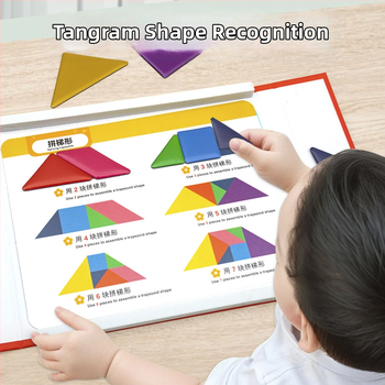 Magnezinė tangramų dėlionė, 3D popierinis švietimo žaislas vaikams 4–6 m, DIY užsiėmimas