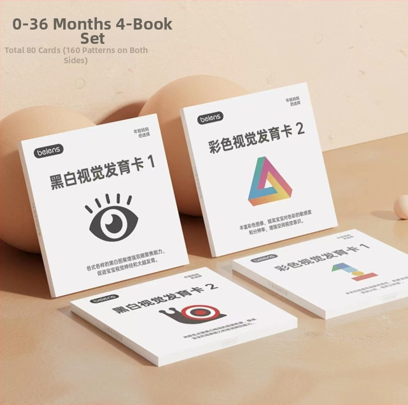 Beiens akių vystymosi kortelės kūdikiams ankstyvajai edukacijai (0–3 m.); medžiaga: popierius; įpakavimas: dėžutė; prekės ženklas: Beiens.