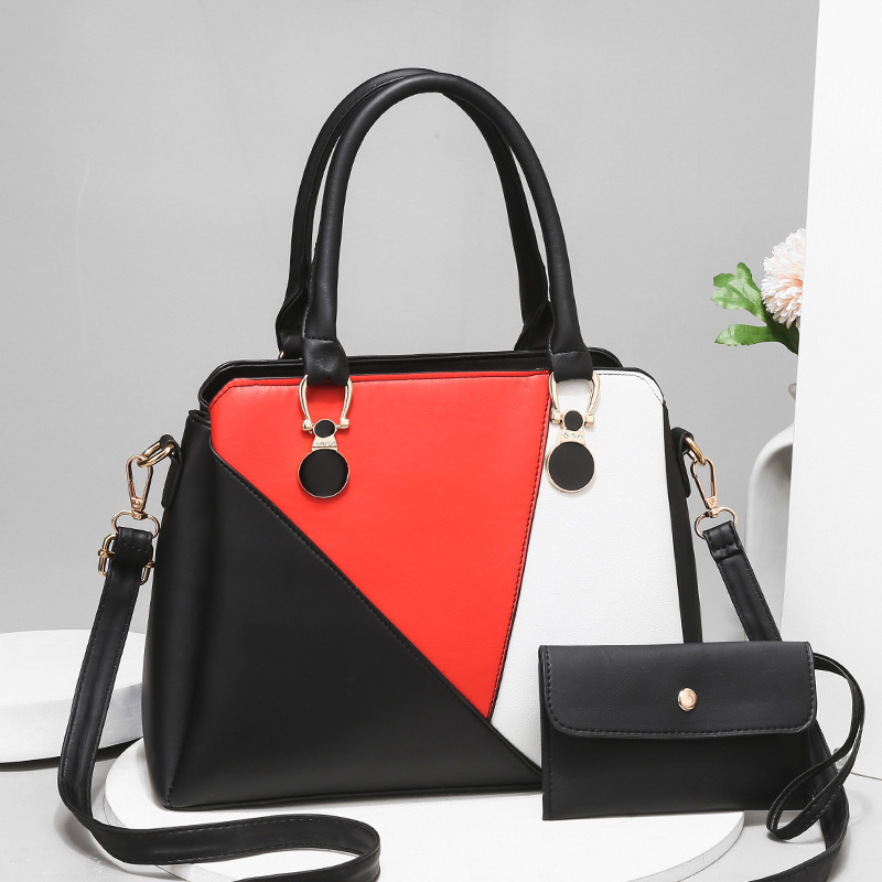 Dvokomponentni set bucket torbi u kontrastnim bojama - PU torba s zatvaranjem na zip, unutarnji džepovi: džep sa zipom, džep za telefon, džep za ID