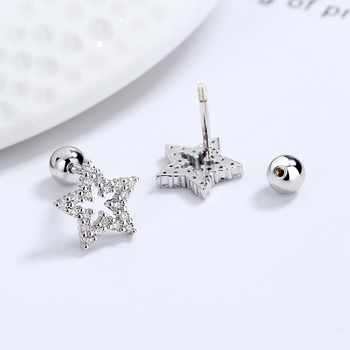 Cercei în formă de stea, argintii, electroplacați, Meilong Chengbo