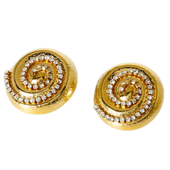 Cercei cercuri din oțel inoxidabil cu diamante, stil Ins, design geometric, electropalare cu aur 18K, greutate 10.8 g