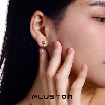 Geometriai csillag-kereszt fülbevalók, Feiton, 925-ös sterling ezüst, Ins stílus, eredeti tervezés, termék kódja He0236