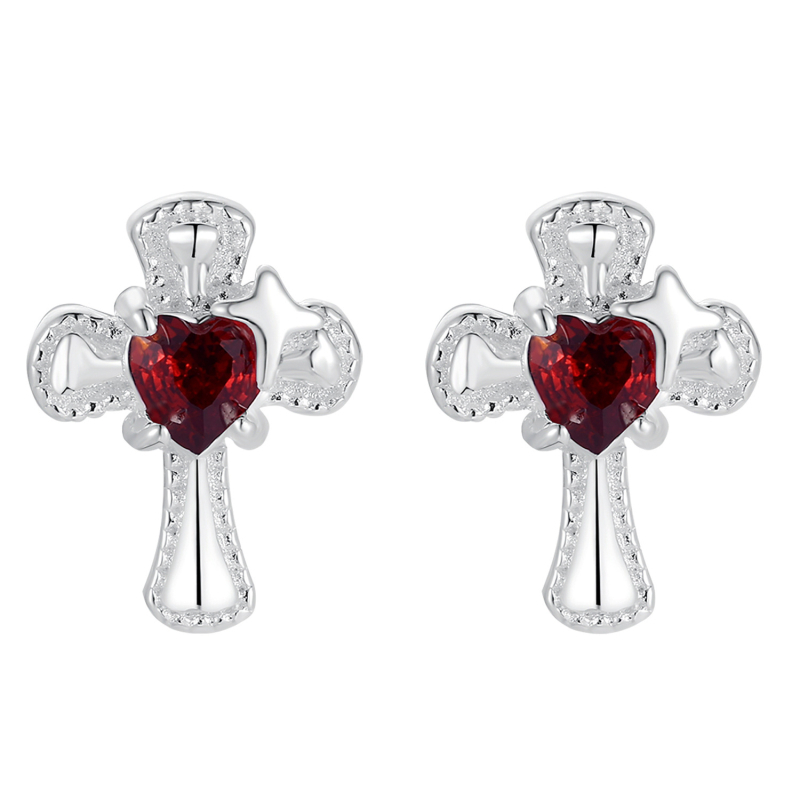 Geometriai csillag-kereszt fülbevalók, Feiton, 925-ös sterling ezüst, Ins stílus, eredeti tervezés, termék kódja He0236