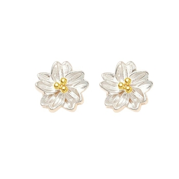 Naušnice od sterling srebra - oblik cvijeta trešnje - svijetli luksuzni stil - unisex - elektroplatinirani premaz