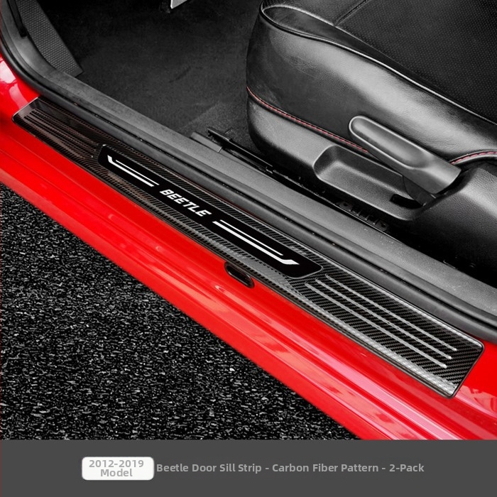 Nerezová oceľová prahová lišta pre Volkswagen Beetle, modely 2012-2019, interiérový dekoračný doplnok