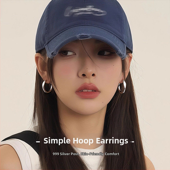 Sidabro 999 apvalūs aus karai su adata, IN stilius, elektroplakavimas, ruduo 2025