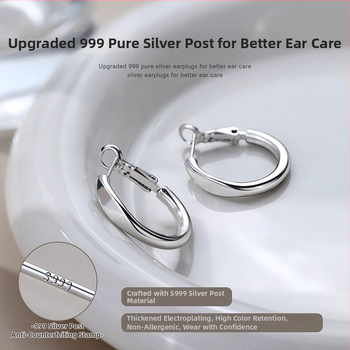 Sidabro 999 apvalūs aus karai su adata, IN stilius, elektroplakavimas, ruduo 2025