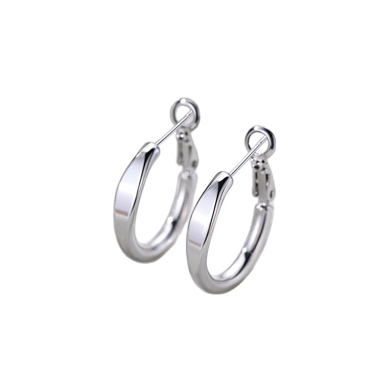 Κρίκοι σκουλαρίκια από ασήμι 999 με καρφωτή βάση, IN STYLE, ηλεκτροπλατίωση, φθινόπωρο 2025