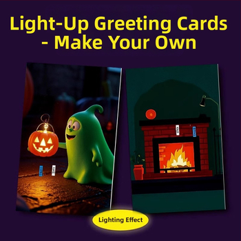 Kit DIY Circuit pe hârtie magic: Jucărie din hârtie, Experiment științific educațional, Felicitare luminosă, Vârsta 14+