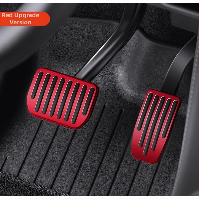 Hliníkový pedálový kryt set pre Tesla Model 3/Y – zrýchlenie, brzdový pedál a pedál na nohu (dead pedal), automatická prevodovka, 2025 model