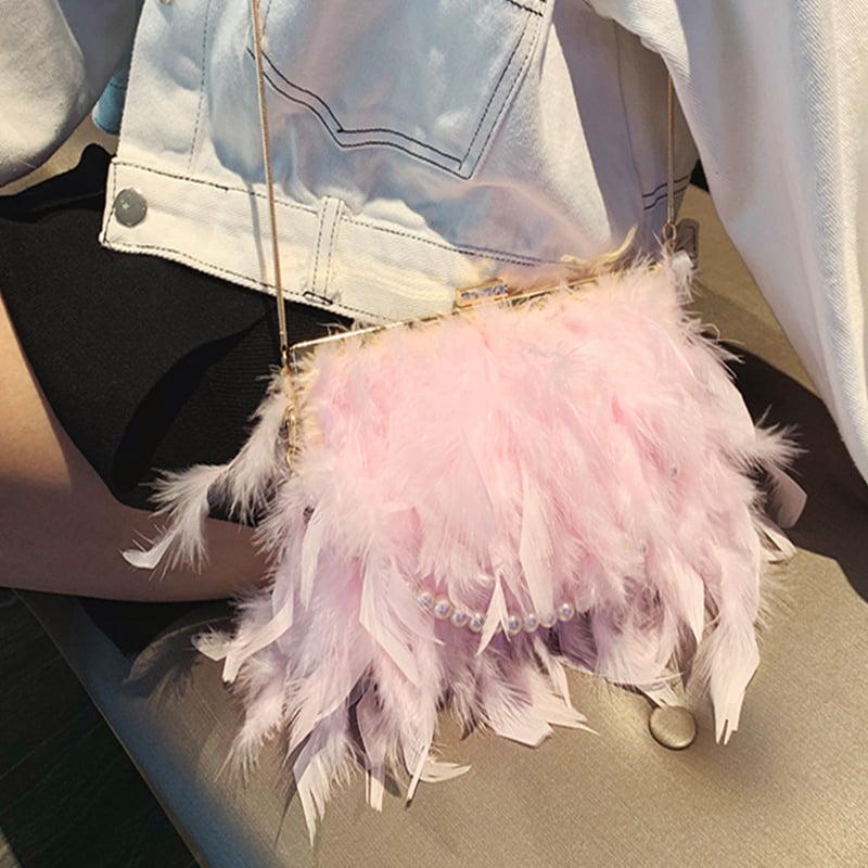 PU ženska crossbody torba s lancem, klips zatvaranje, horizontalni kvadratni oblik