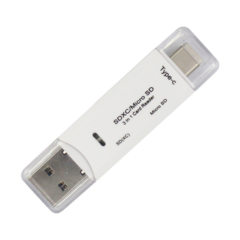 Cititor de carduri Type-C OTG – All-in-One USB 2.0 SD/TF pentru telefon și PC, Carcasă ABS, Model 11006