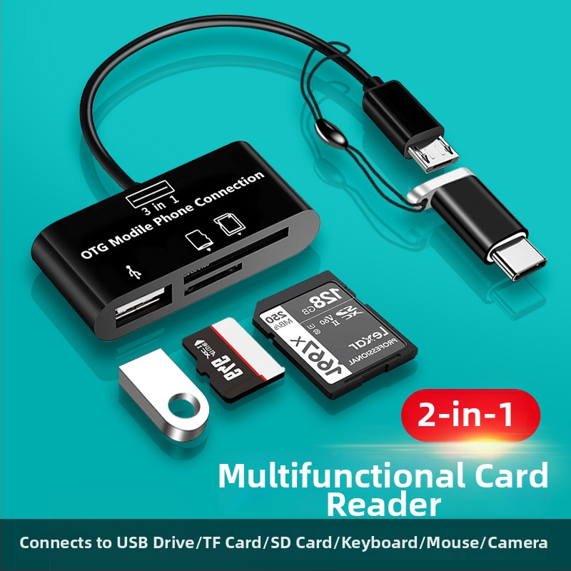USB 3.0 čítačka kariet s USB-C OTG pre Android telefóny (USB 3.0 rozhranie, SD/SDHC/TF karty, USB-C OTG, Android kompatibilné)