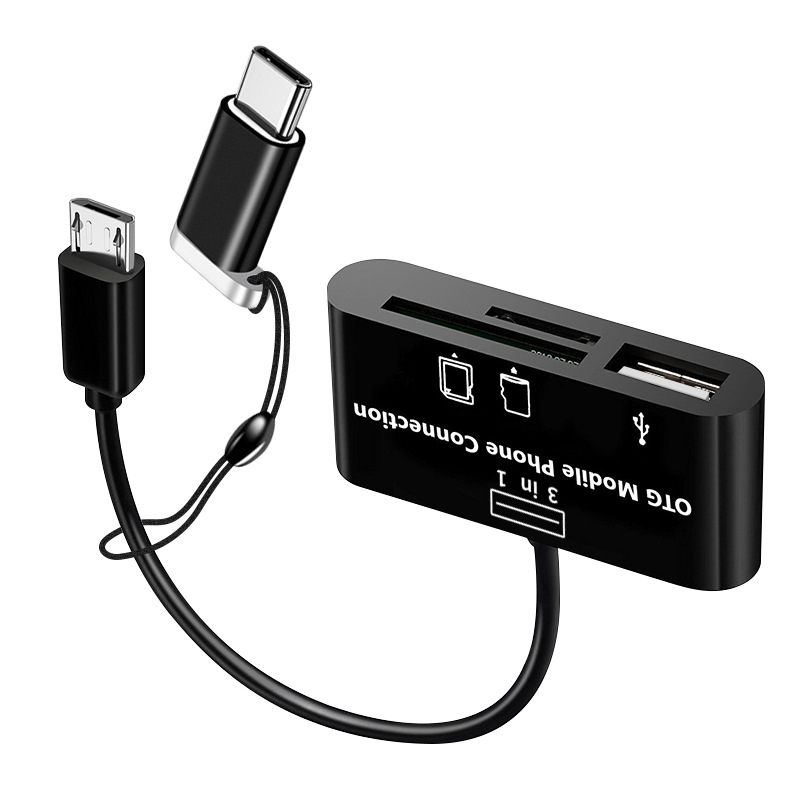 USB 3.0 čitač kartica s USB-C OTG za Android telefone (USB 3.0 sučelje, SD/SDHC/TF kartice, USB-C OTG, Android kompatibilnost)