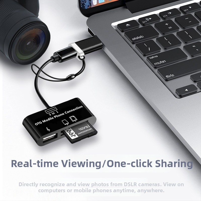 USB 3.0 čítačka kariet s USB-C OTG pre Android telefóny (USB 3.0 rozhranie, SD/SDHC/TF karty, USB-C OTG, Android kompatibilné)