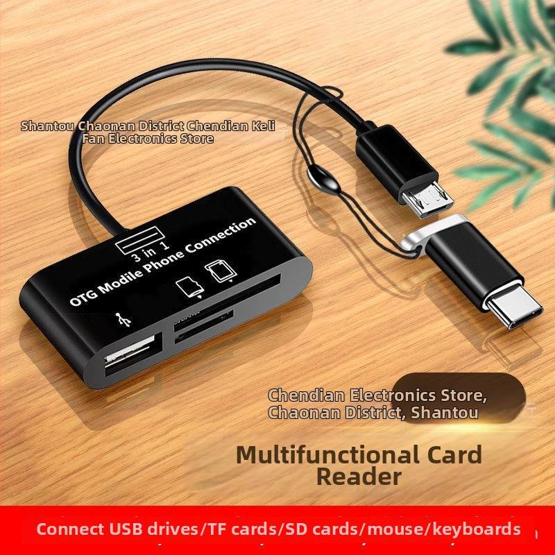 USB 3.0 čítačka kariet s USB-C OTG pre Android telefóny (USB 3.0 rozhranie, SD/SDHC/TF karty, USB-C OTG, Android kompatibilné)