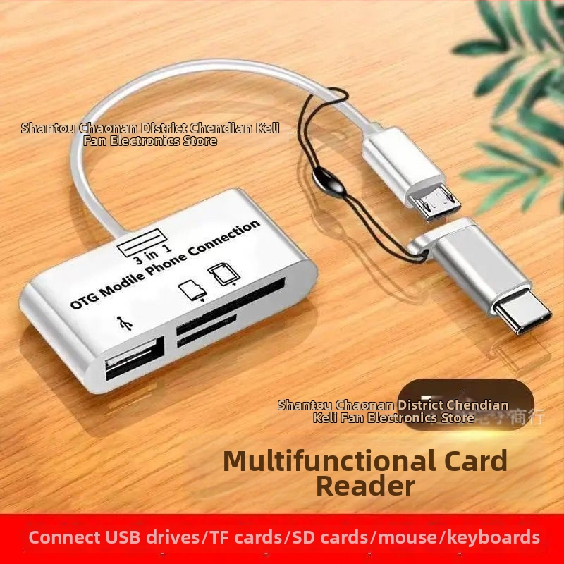USB 3.0 čítačka kariet s USB-C OTG pre Android telefóny (USB 3.0 rozhranie, SD/SDHC/TF karty, USB-C OTG, Android kompatibilné)