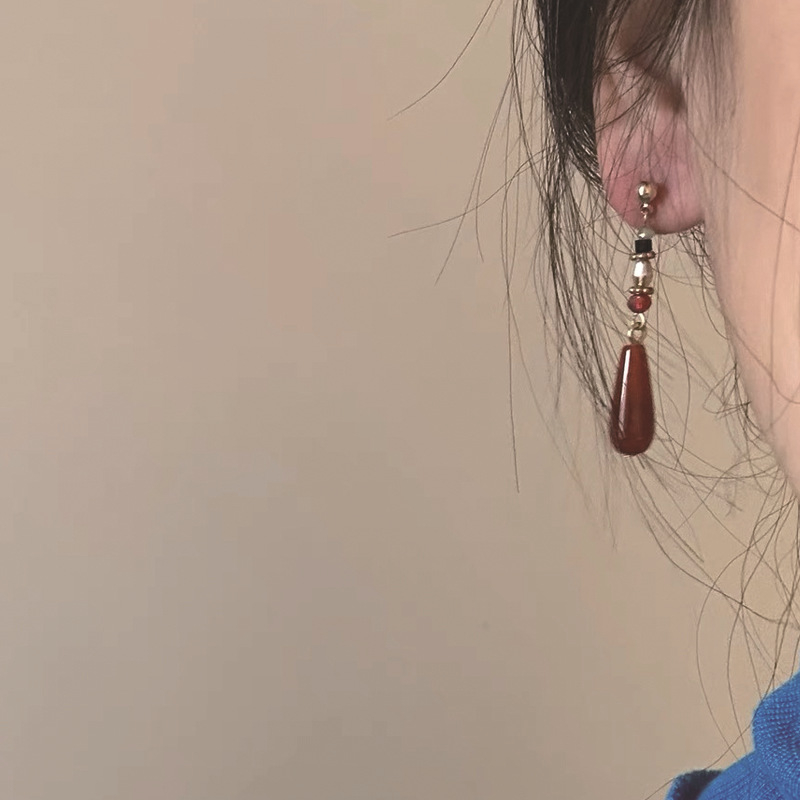 Cercei din aliaj, design geometric, placare electroplată, clips pentru urechi, pentru femei