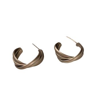 Cercei Longitudinal beauty – design geometric din cupru, știfturi din argint 925, stil natural